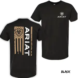 [Sale Up To 45%] Ariat T-Shirt - Flag Inspired Design With A Bold Emblem, Perfect For Those Who Appreciate Classic And Active Style