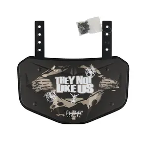 They Not Like Us Chrome Football Back Plate - Lower Back Protection for Shoulder Pads - Back Bone Protector Shield Backplate for Youth & Adult