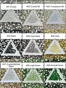 Flat Back Glass Rhinestones (No.1 - No.9) | Multiple Colors & Sizes (SS3-SS20)