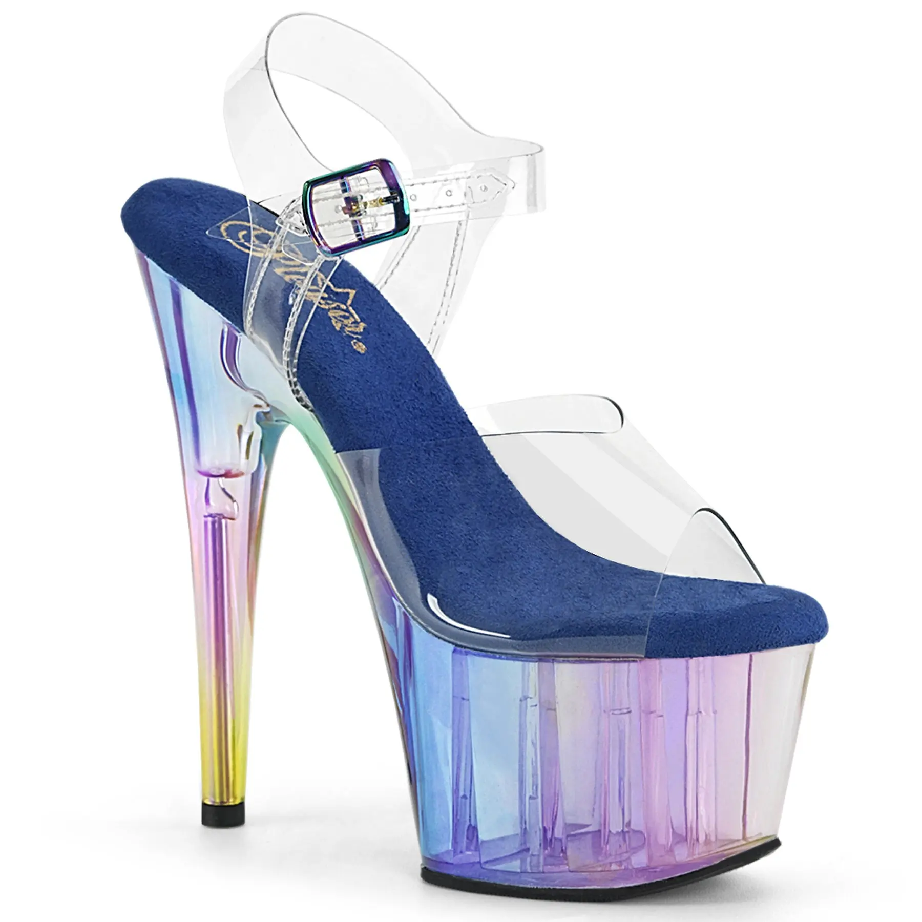 Pleaser Adore-708HT Women's Classy Fashion High Heel Sandals - Footwear with 2 3/4-in Platform, Rainbow Sole, High Heels