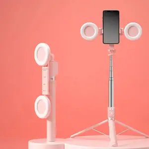 KAMERAXL Tripod with Dual Fill Lights, Selfie Stick, Bluetooth Remote, Adjustable & Portable for TikTok, Instagram, YouTube, and Livestreaming