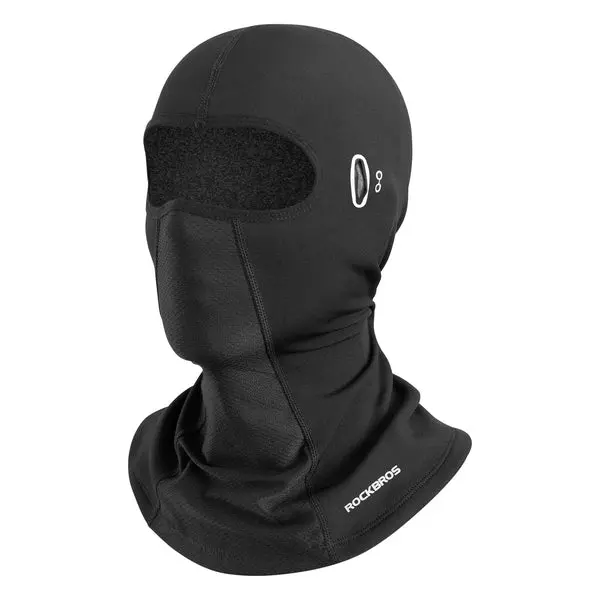 ROCKBROS Black Balaclava Ski Face Mask for Men and Women, Thermal Windproof Full Face Cover with Glasses Holes, Lightweight and Stretchable, Face Cover Balaclava
