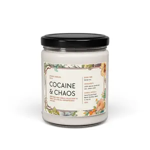 Ccaine & Chaos Soy Candle | Loud Energy Funny Candle | Party Core Adult Decor