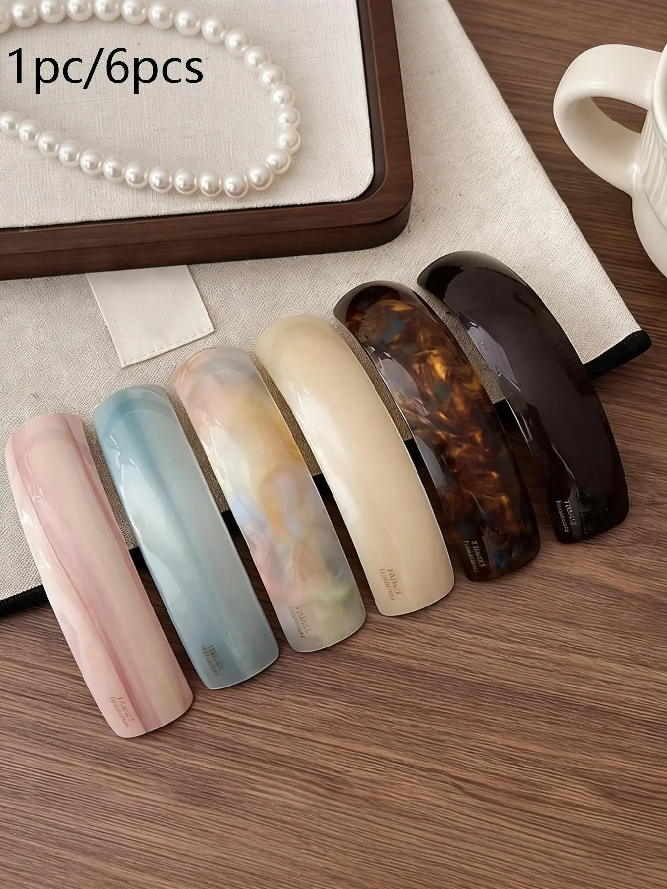 Women's Elegant Vintage Glossy Square Hair Clip Set, Fashion Hair Accessories, Simple Versatile Claw Clip Pack Ponytail Claw Clip Holder, Adjustable Clips, Hair Clips for Styling, Suitable for Daily Use and Parties