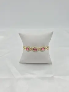 14k gold plated bracelet with colored stones (12)