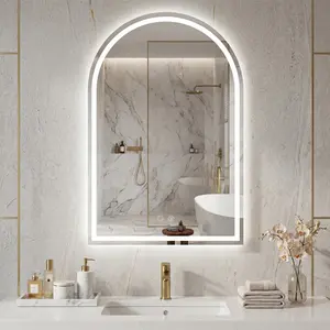 LED Bathroom Mirror With Light ，Dimmable Anti-Fog & 3 Color Temperatures ，Premium Aluminum Frame Mirror For Vanity And Modern Bathroom