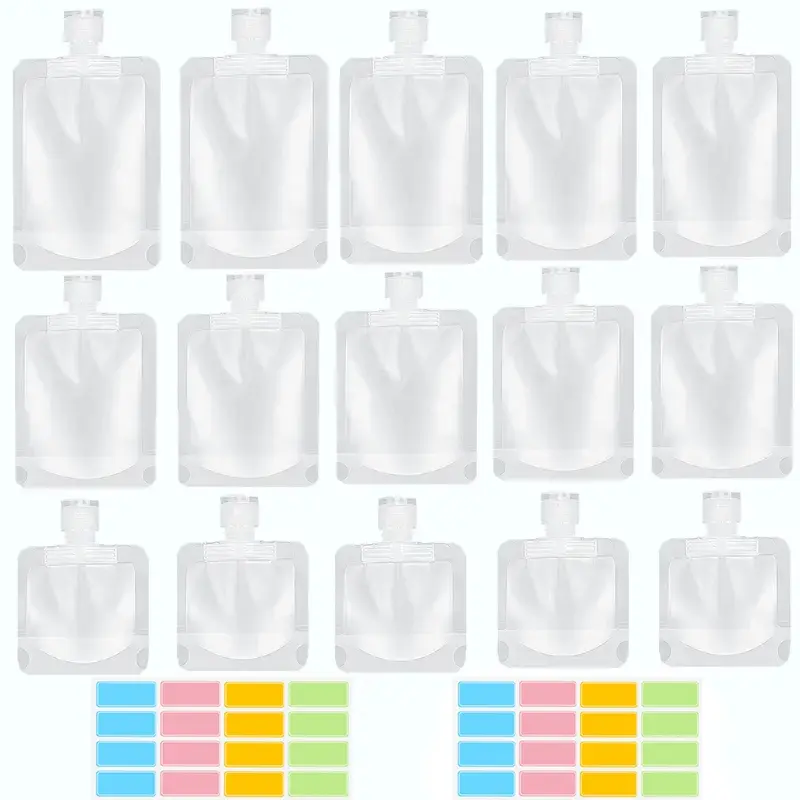 17-Piece Travel Bottle Set, Leak-Proof Reusable Clear Plastic Containers for Shampoo & Lotion, Multi-Pack Transparent Bottles for Travel Use, Makeup Container