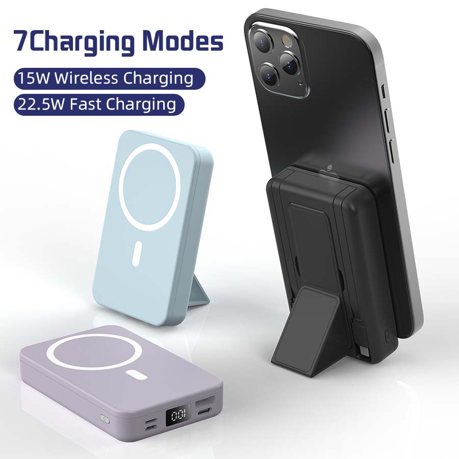 10000mAh portable power bank, 22.5W fast charging, built-in charging cable, a must-have for travel and camping. USB-C portable mobile phone charger, compatible with iPhone, Android and other smart devices. hd