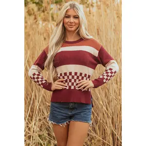 Noelle Checkered Knitted Sweater