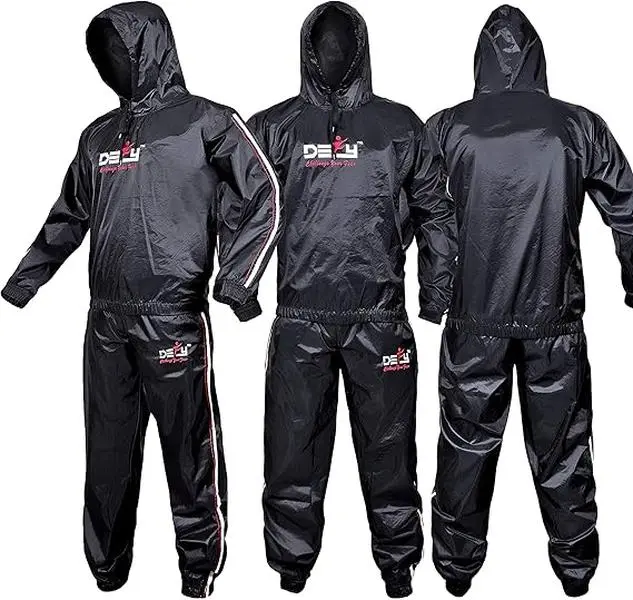 Men's DEFY Heavy Duty Anti-Rip Hooded Sauna Suit, Professional Sports Clothing for Gym Training