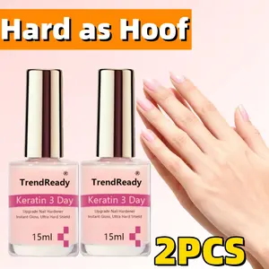 2pcs Nail Hardener for Weak Nails | Long Lasting & FastDry Nail Protein Hardener for Weak Nails | Clear NailPolish Base Coat Concealer Ridge Filler for Nails,Smoothes Nails, Quick Air Dry HEMA FreelHalloween, Nail Oil Kits