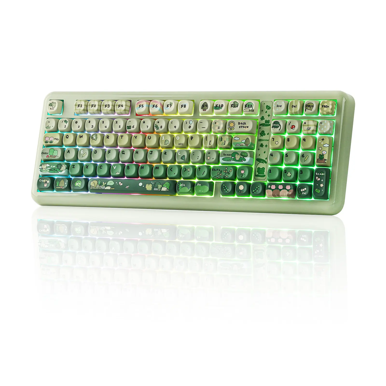 KiiBOOM Phantom98 Lite 96% Wireless Mechanical Gaming Keyboard - VIA Programmable Creamy Gasket Foam, 8000mAh Battery, Hot-Swappable RGB Light Up, NKRO, PC Accessories for Gamer Stuff, Windows/Mac Compatible