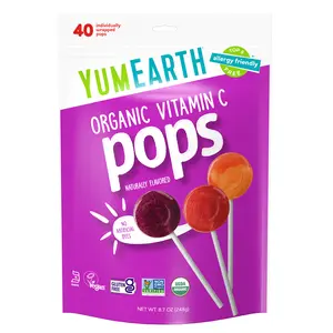YumEarth Organic Vitamin C Pops, Assorted, 40 Individually Wrapped Pops, 8.7 oz (248 g)