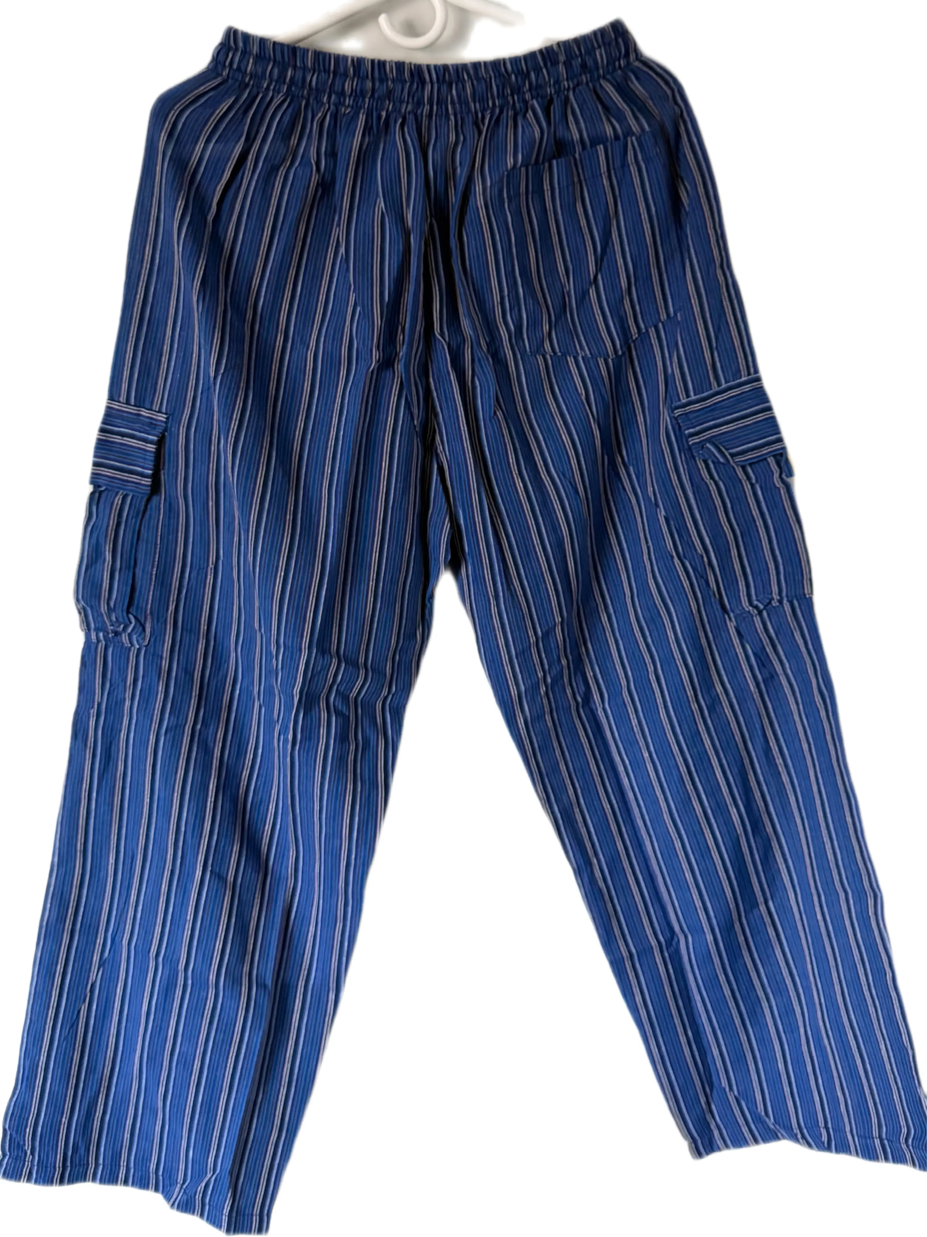 Cotton grandad cargo trouser pants for men, loose fit and light weight. 100% cotton, handmade