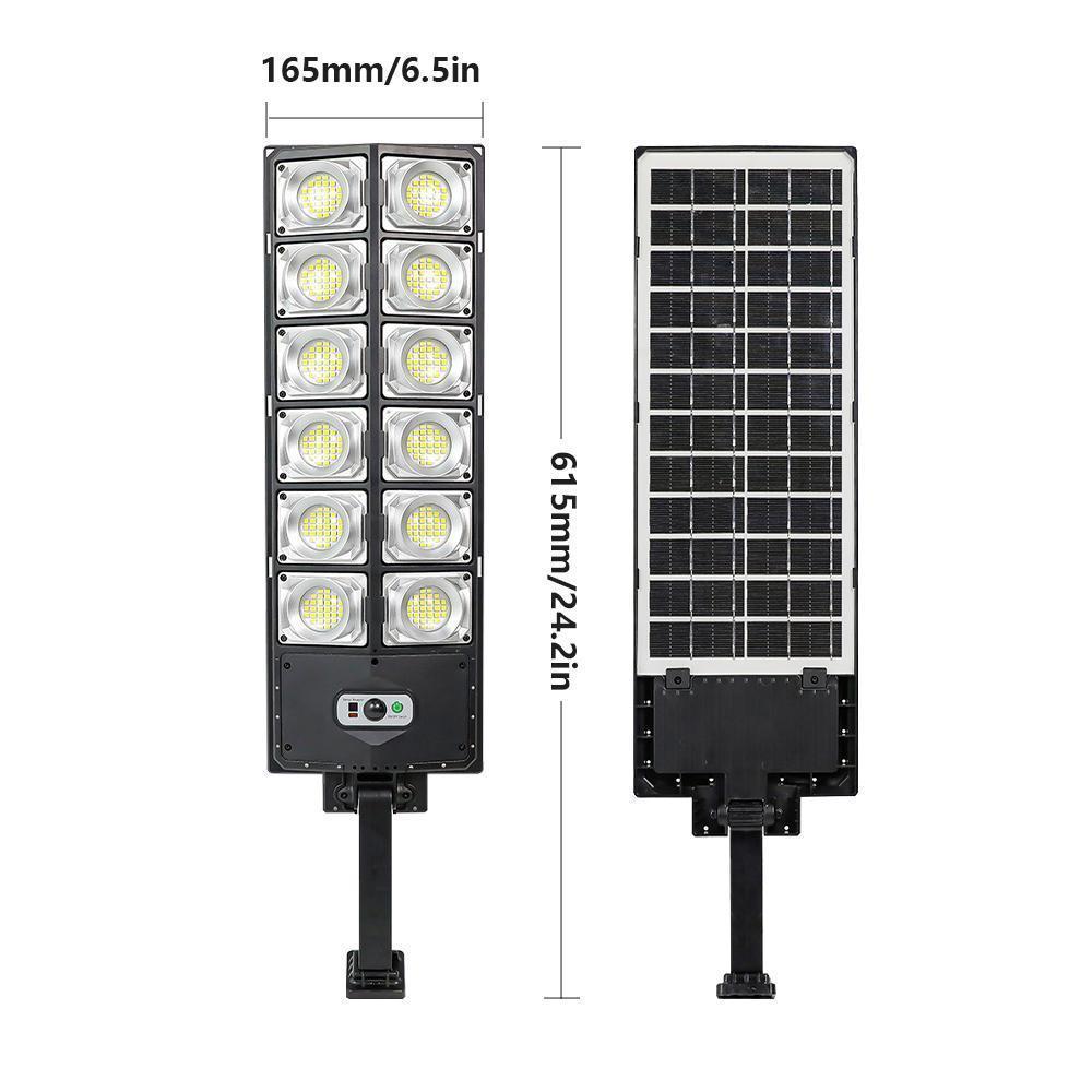 Solar Street Lights Outdoor Solar Lights Waterproof, LED Wide Angle Lamp with Motion Sensor Commercial Lighting Dusk to Dawn, for Parking Lot, Yard