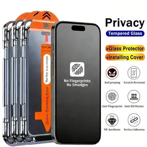 Privacy Screen Protector for iPhone 16/15/14 Pro Max Samsung S24 series, Dust-free Film, Anti-Spy, Fingerprint Resistant, Military-Grade Shatterproof Protection shockproof outdoorfun