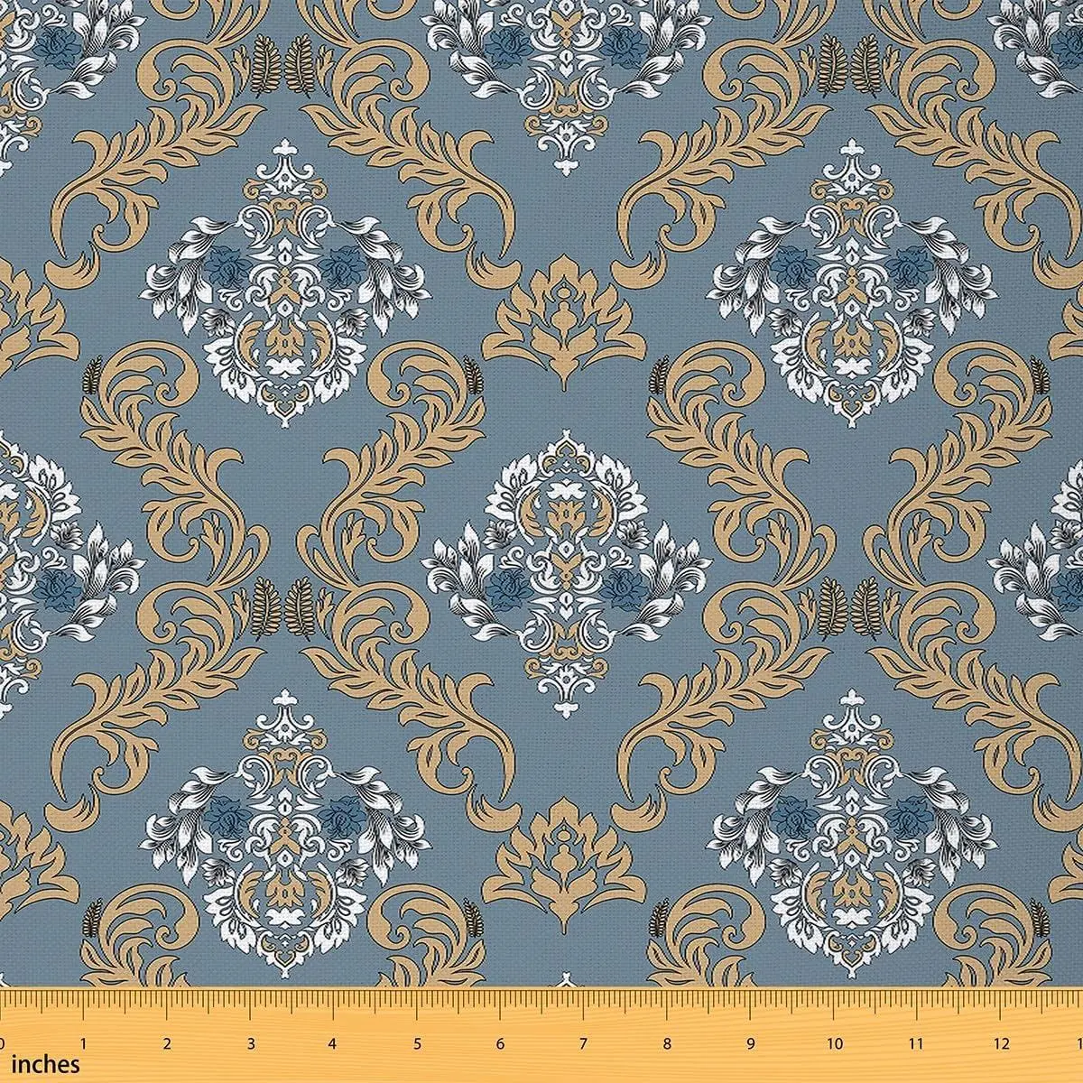 Adults Gothic Vintage Floral Damask Fabric Set,Antique Victorian Baroque Fabric by The Yard Yard Bedroom Room Decor Floral Damask Upholstery Fabric for Chairs Soft Flannel