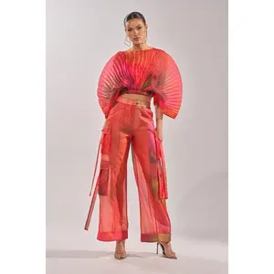 STAINED RED LIGHTWEIGHT CARGO PANT