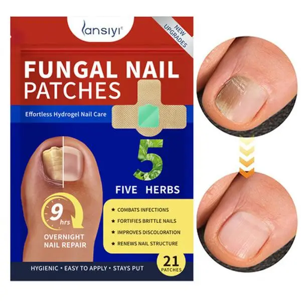 2026 Upgrade Fungal Nail Care Patches, 21Pcs/Bag, Toenail Fungus Treatment Extra Strength, Nighttime Nail Patches, Nail Fungus Care Patches, Overnight for Damaged Nails Foot Nails Repair Care, Easy to Use