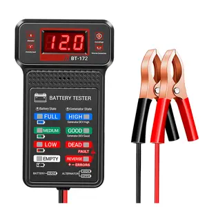 Car Battery Tester,12V Digital Automotive Batteries Tester,Alternator Charging Analyzer,Voltmeter with LCD Display and LED Indication, Voltage Indicator for Car Truck Motorcycle Electrical Tools