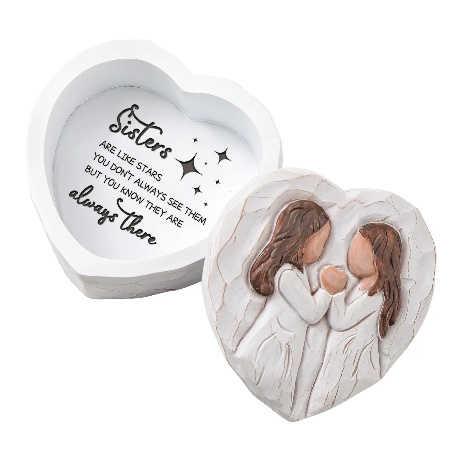 Sister Birthday Gifts, Sister Figurines Small Keepsake Box - Mothers Day Gifts for Sisters, Big Sister Gift from Sisters, Sister-in-Law Gift - Soul Sister for Girls Hand-Painted Decorative Boxes