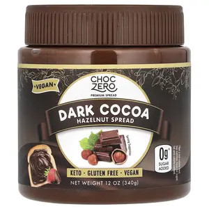 ChocZero Dark Cocoa Hazelnut Spread, 12 oz (340 g)