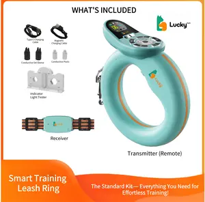 Luckymyth - Dog Training Collar  Leash – 3200ft remote control- built-in light- IP67 waterproof- magnetic charging- 30 static levels + 10 vibration/sound modes-fits dogs 10–120 lbs- integrates both leash and training capabilities-Handles two dogs at once