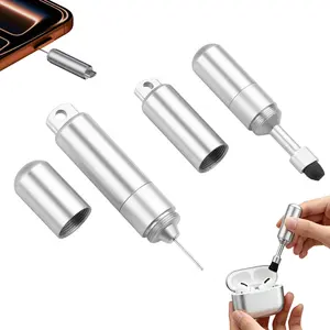 VAYWET SIM Card Tray Removal Tool with Cleaning Brush, 2 in 1 SIM Ejector Pin & Cleaning Brush Keychain EDC Portable Keychain Eject Pins Reset Needle Opener Cleaning Pen Aluminum Alloy Cleaning Tool for iPhone For Airpods Pro  Earphone Dust Removal
