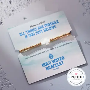 PETITE HOLY WATER STRETCH CROSS BRACELET Faux Pearl Jewelry