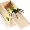Mini Spider Prank Box - Surprise Wooden Gag Gift, Perfect for Birthday, Halloween & Birthday Pranks, April Fools Day, Harmless Joke with Rubber Spider, Startling & Reusable Prank Kit