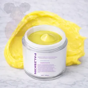 PALZSKIIN Turmeric & Green Tea Facial Moisturizer 1oz with Hyaluronic Acid, Shea Butter, Squalane Oil - Organic Daily Moisturizing for Hydrating Care fragrance free