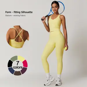 TimeOFF Women's Crisscross Back Tank & High-Waist Butt-Lift Leggings Set , Quick-Dry, Moisture-Wicking , Yoga, Gym & Fitness Workouts , Stylish Activewear for Women,sweatsuit set outfit,comfort sweat set,sweatsuits women