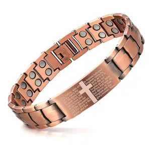 Copper Magnetic Therapy Bracelet for Men & Women, 3X Ultra Strength Magnetic Bracelets, 99.99% Pure Copper with 3500 Gauss Neodymium Magnets, Eliminate Static Electricity, Magnetic Field Therapy Jewelry