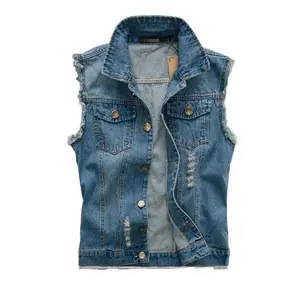 New 2022 Mens Sleeveless Jeans Jacket Men Oversize 6XL Blue Black Denim Jeans Vest Men Cowboy Denim Vest Mens Jeans Waistcoat Menswear Asian