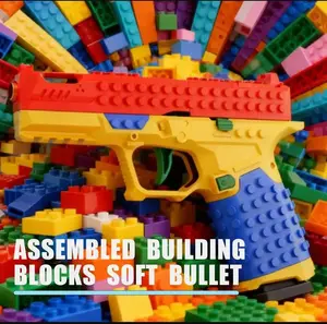 DIY Soft Bullet Gun Assembly Kit for Kids – Automatic Shell Ejecting Toy Pistol with Pull-Back Action, Educational Building Block Shooting Toy for Boys Gift (Main Body Cannot Be Assembled)