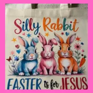 Custom Canvas Tote for Easter 8x8