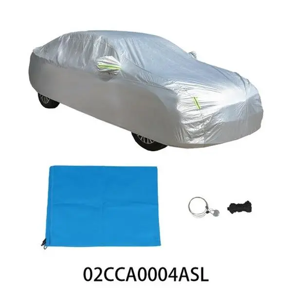 G-PLUS Sedan Car Body Cover - 1 Silver, 188x70x59 in, All-Season Waterproof, Anti-UV, Anti-Scratch Protection for Rain, Snow, Fabric