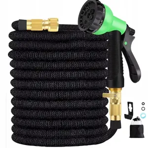 Hose Lightweight Expandable Garden Hose, 75FT -Retractable Garden Hose, Water Hose - No-Kink Flexibility, 3/4 Inch Solid Brass Fittings and Double Latex Core
