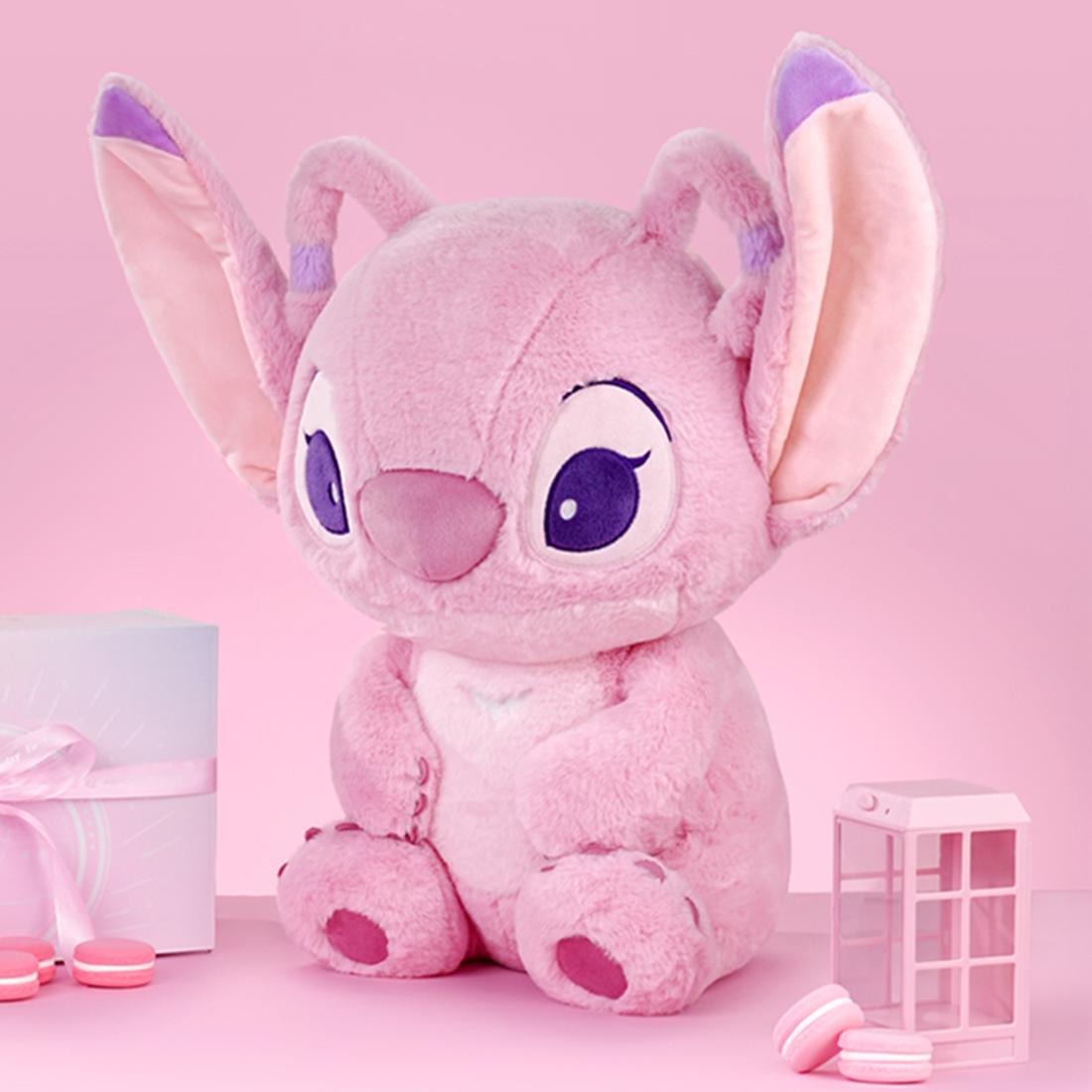 Disney Angel Soft Plush Toy Stitch & Angel Plush Dolls for Kids Adults Fans,23.62"Large-Size, Cuddly Character with Fuzzy Texture and Embroidered Details, Flexible Floppy Ears, Disney Plushy Suitable for All Ages, Cuddly Collectibles,Holiday Gift(1pc)