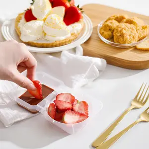 20 pcs Double Compartment Snack Container, with Leak-Proof Lids BPA-Free Plastic Food Storage for Lunch Picnics Office