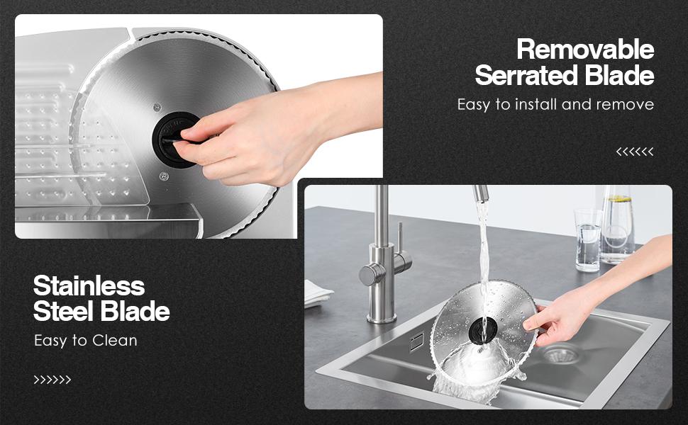 OSTBA Meat Slicer Electric Deli Food Slicer with Child Lock Protection, Removable 7.5’’ Stainless Steel Blade, Adjustable Thickness, 150W Power kitchen appliances