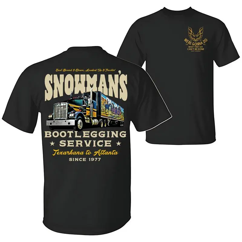 Winter outfit Snowman's Bootlegging Service 2-Side T-Shirt, Smokeyy and The Bandiit Tee, Unisex Trendy Shirt Gift for Movie Fans, Gift for Him, Movie Merch, Perfect Gift for Him