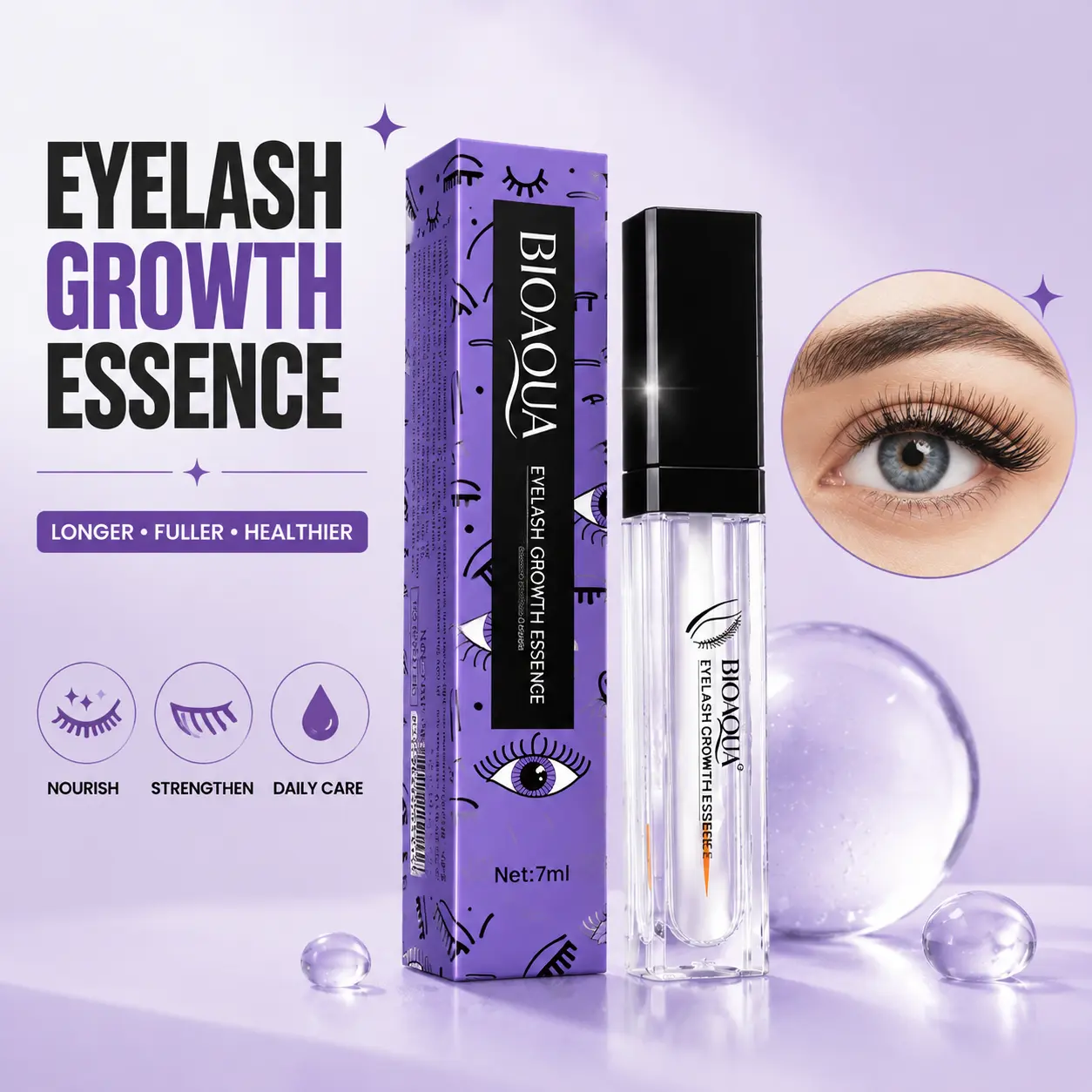Essential Lash Serum, Babe Lash Eyelash Serum, Longer Looking Eyelashes, Advanced Lash Enhancing Treatment with Biotin & Amino Acids for Natural Lashes & Lash Extensions, Easy Application, Vegan & Cruelty-Free