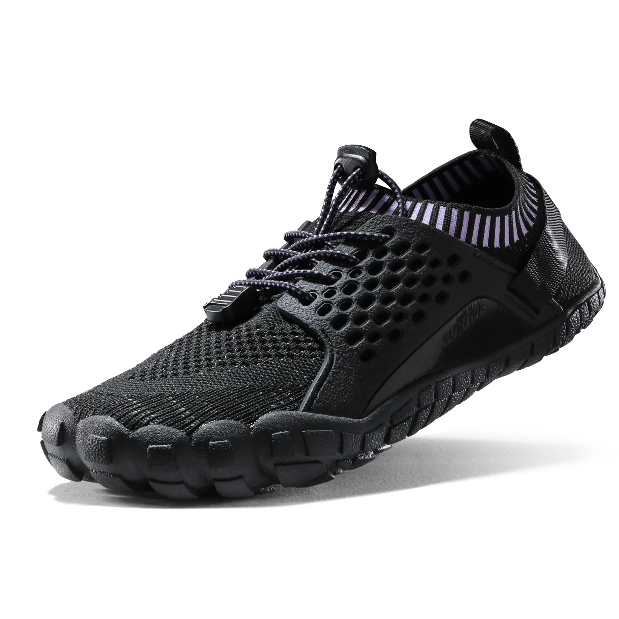 NORTIV 8 Women's Breathable Water Shoes, Lightweight Knit Fabric Sneakers with Bungee Laces and Rubber Sole for Beach & Sailing, Water Footwear, Kayak/Sail/Bike, Soft Cushion tiktokshopbacktoschool, Breathable Swim Shoes, Lake, Aqua Shoes