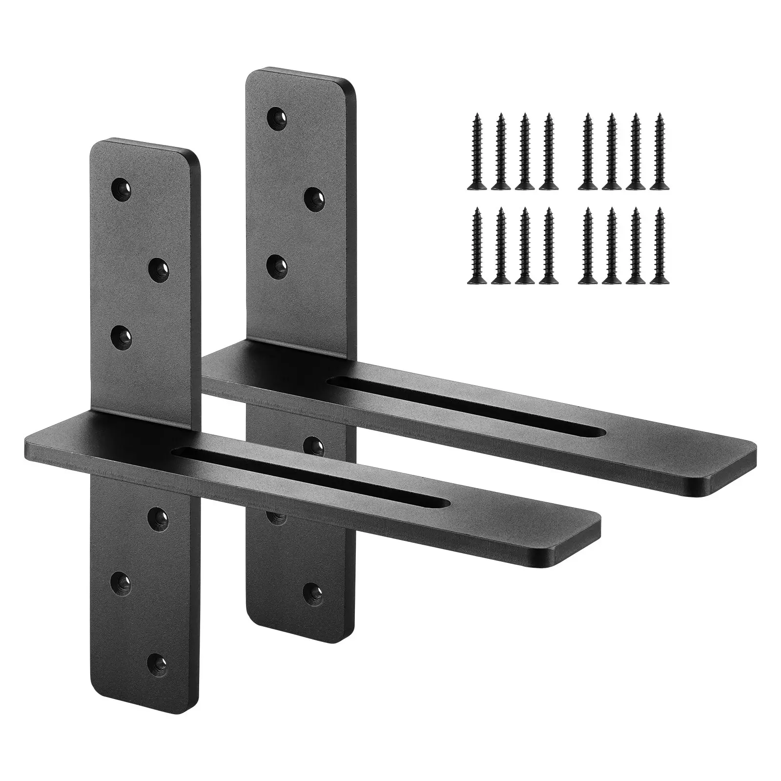 2 Pcs 12 Inch Heavy-Duty Floating Shelf Brackets - 304.8mm Steel