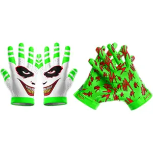 HaHa “Clown Gold Grill”- Football Gloves for Youth and Adult - Ultra Grip Wide Receiver Gloves - Superior Support and Protection - Adult and Youth Sizes