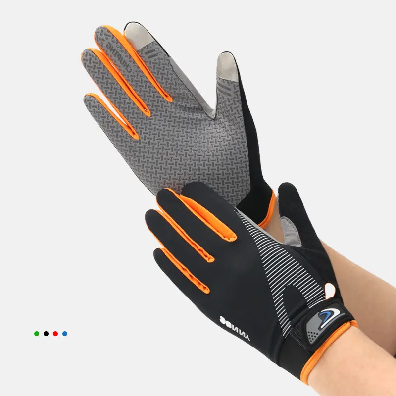 Unisex Sporty Sports Gloves for Adults, All Seasons Touchscreen Full-Finger, Breathable Non-Slip Grip, Male-Fit Versatile Use for Mountain Biking & Road Cycling, Multiple Colors, Non-Slip Design