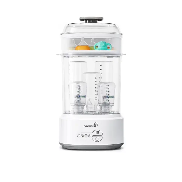 Grownsy Bottle Sterilizer and Dryer, Electric Steam Sterilizer for all Bottles, Nipples and Pump Parts, BPA Free,Compact