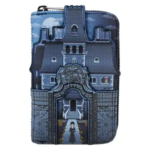 Loungefly MGM Wednesday Nevermore Academy Castle Zip Around Wallet