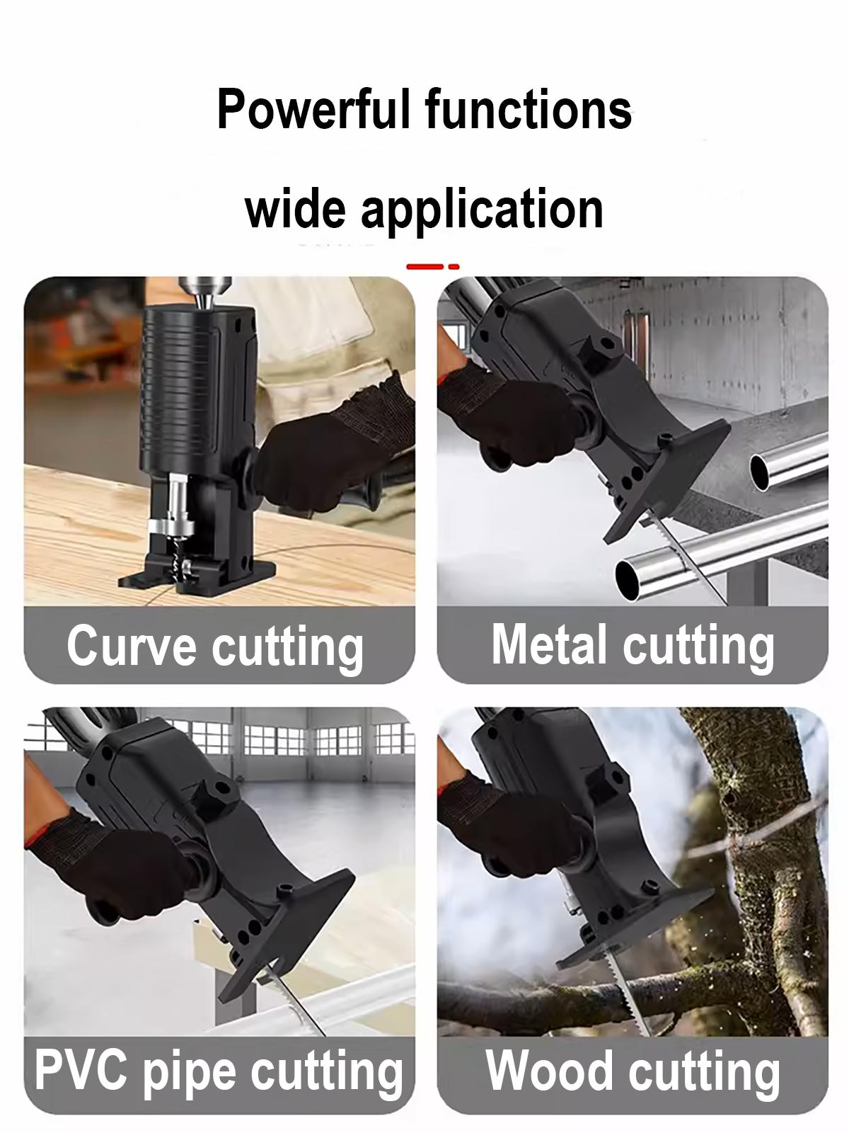 Household small hand drill to electric saw, saber saw, reciprocating saw, electric carpenter, hand-held, according to multi-functional conversion head Cutting